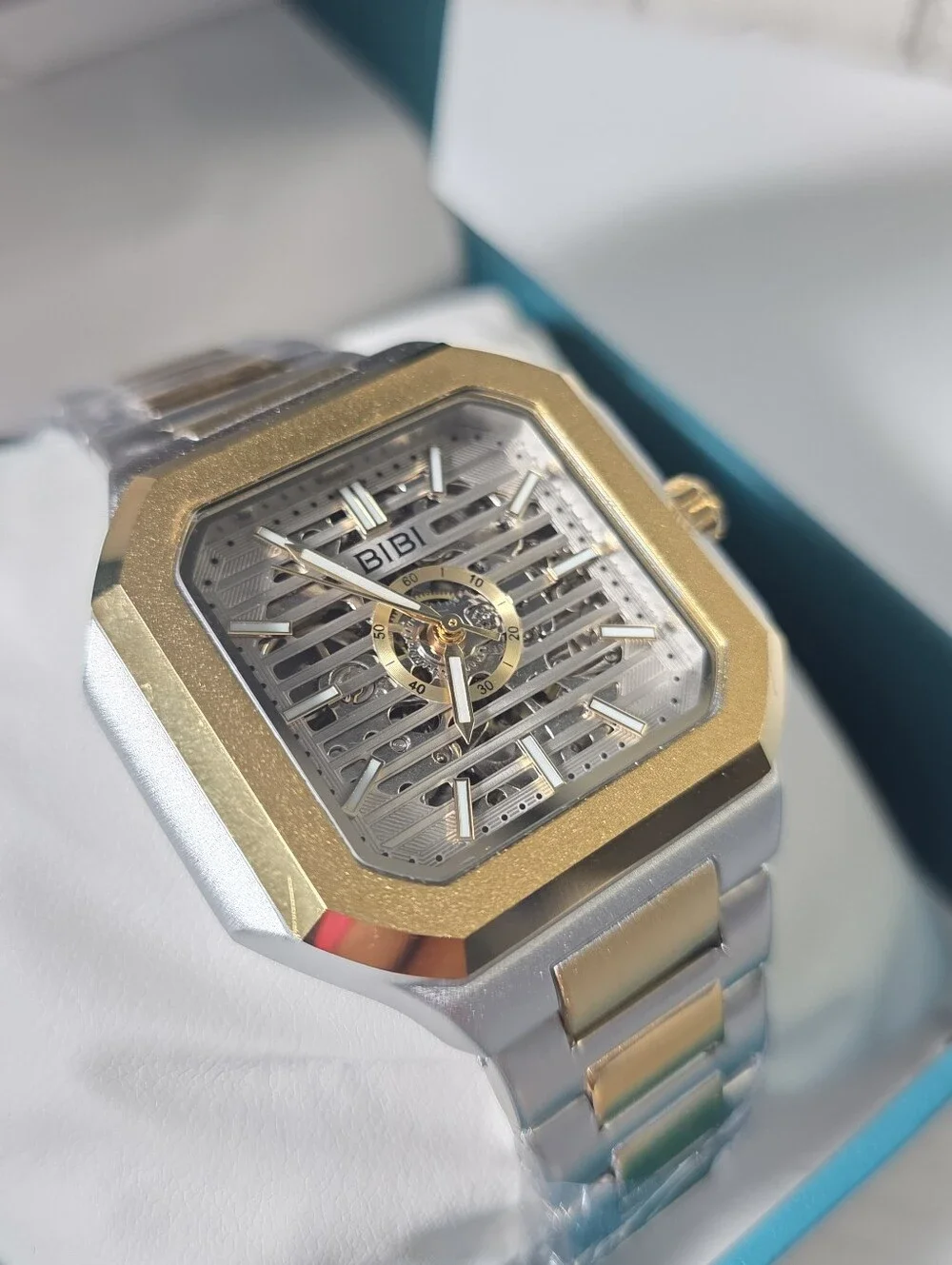 343. BiBi Two-Tone Gold and Silver Skeleton Watch